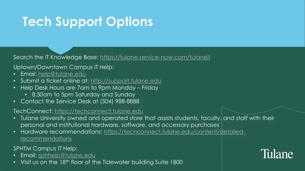 tech support options