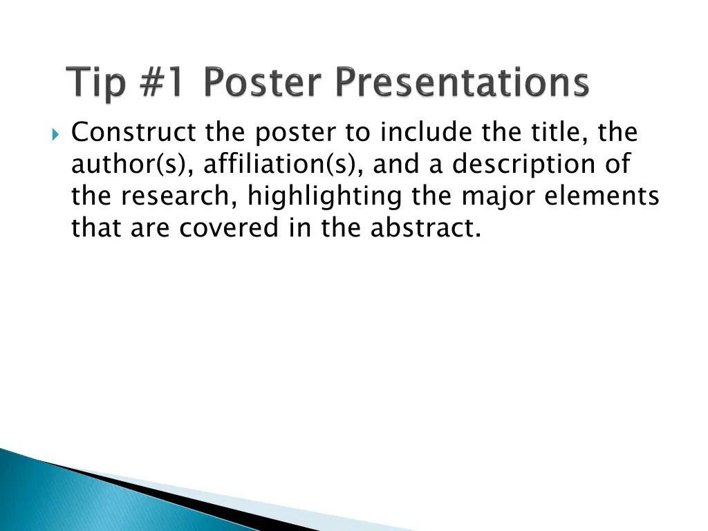 construct the poster to include the title