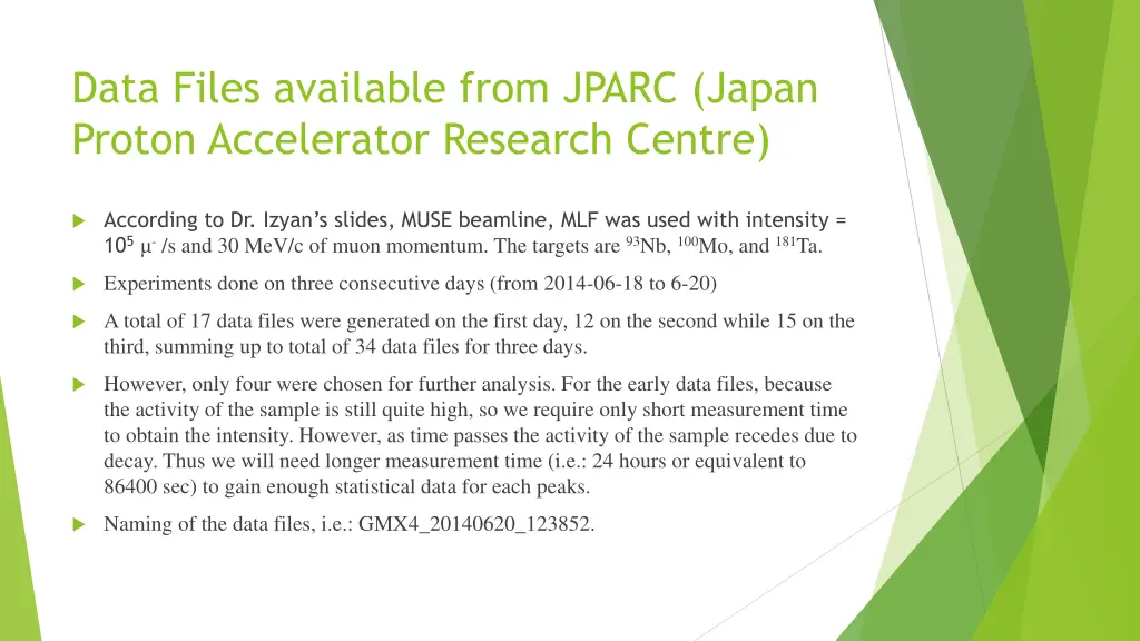 data files available from jparc japan proton