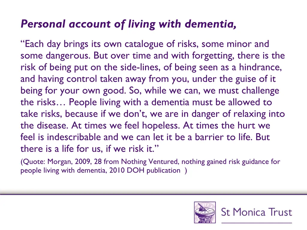 personal account of living with dementia