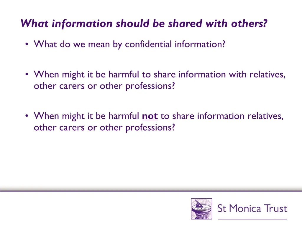 what information should be shared with others