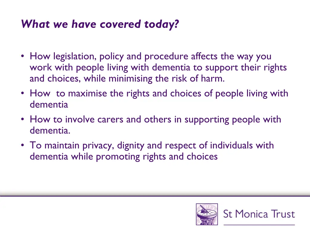 what we have covered today