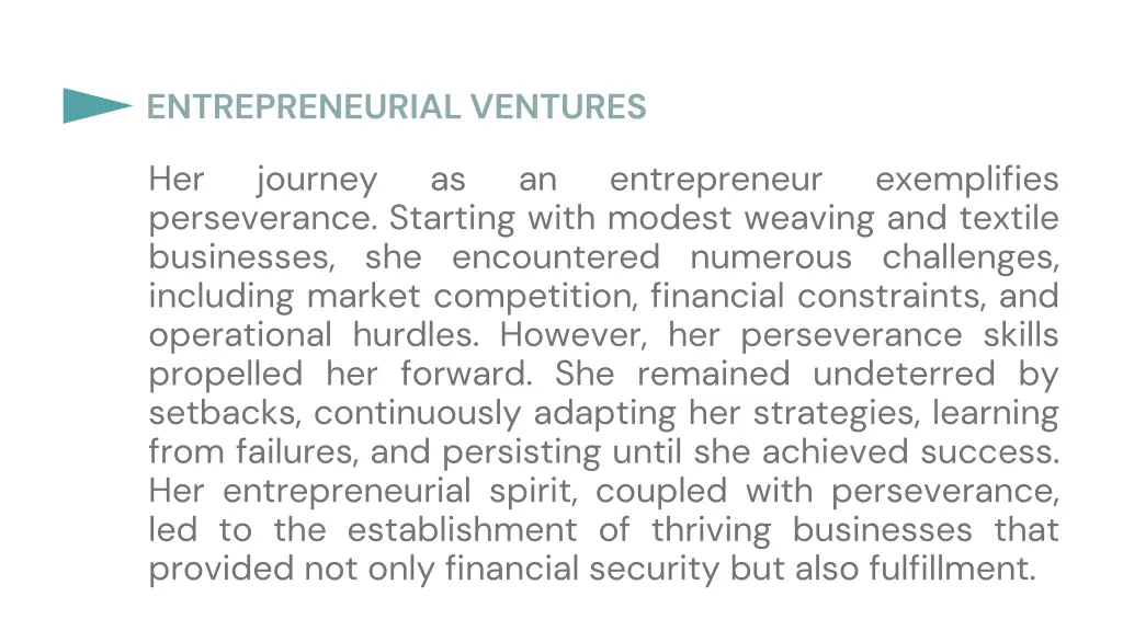 entrepreneurial ventures