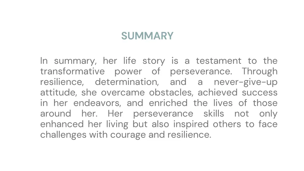 summary