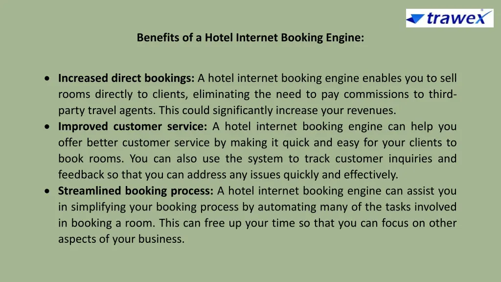benefits of a hotel internet booking engine