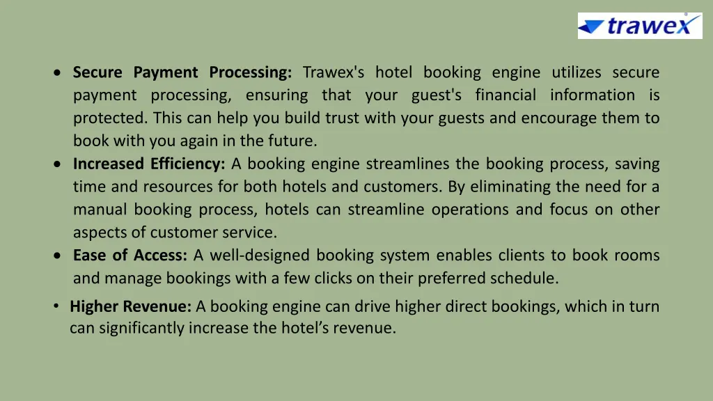 secure payment processing trawex s hotel booking