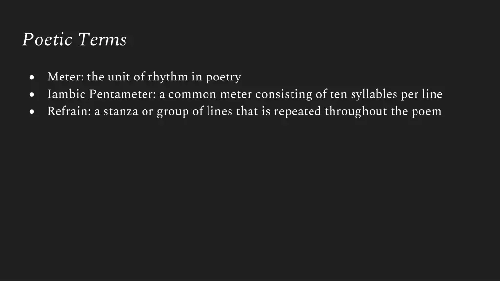 poetic terms