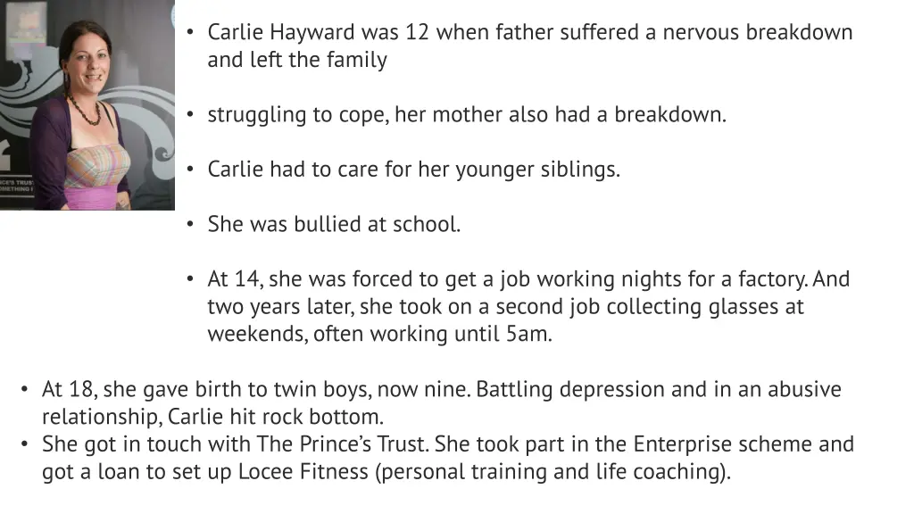 carlie hayward was 12 when father suffered