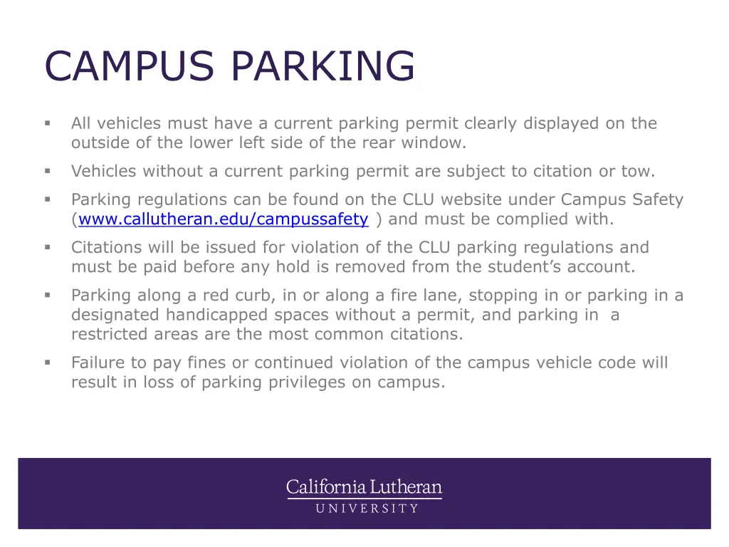 campus parking