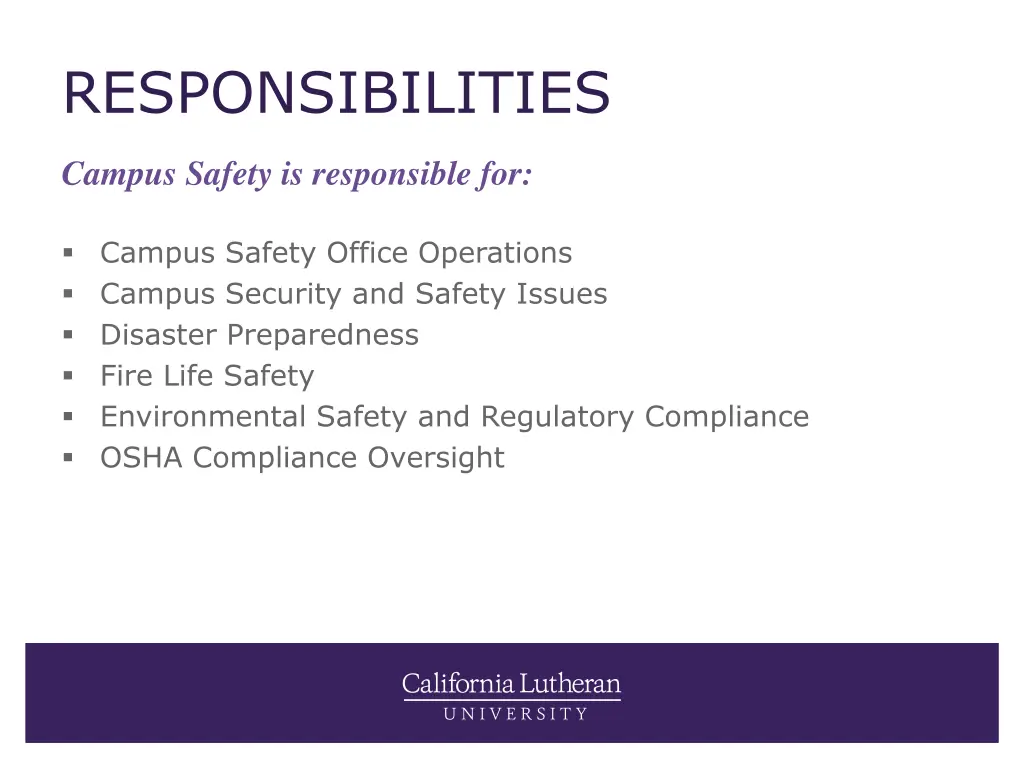 responsibilities