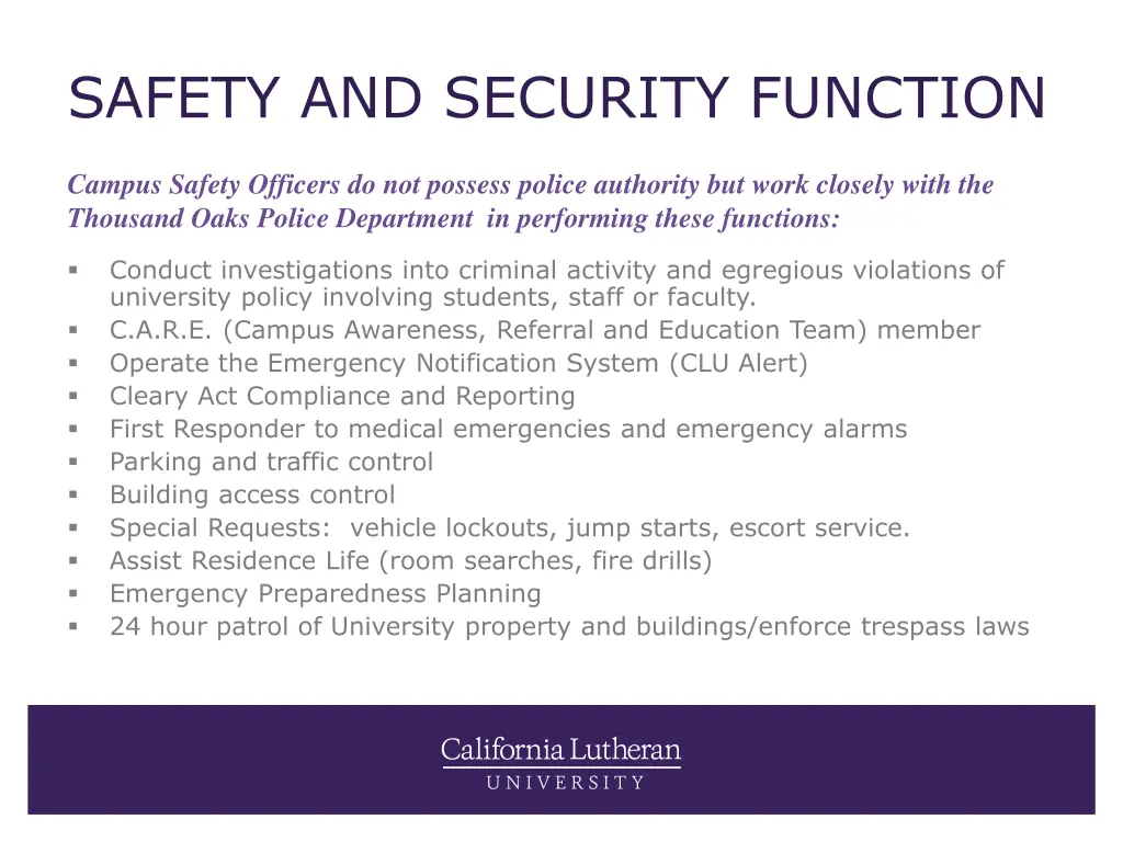 safety and security function
