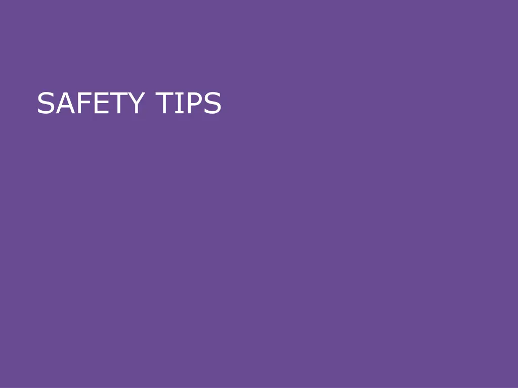 safety tips