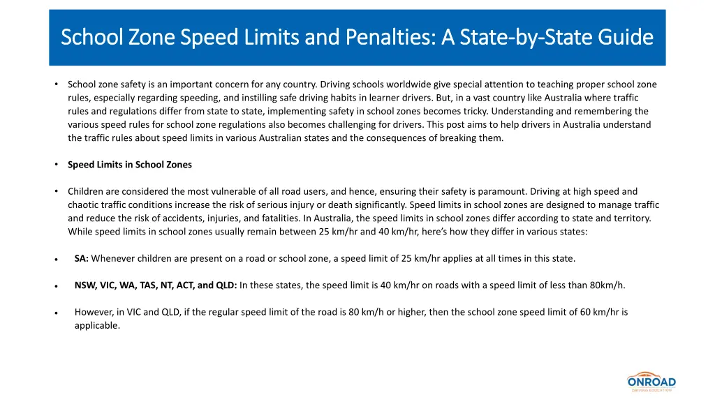school zone speed limits and penalties a state 1
