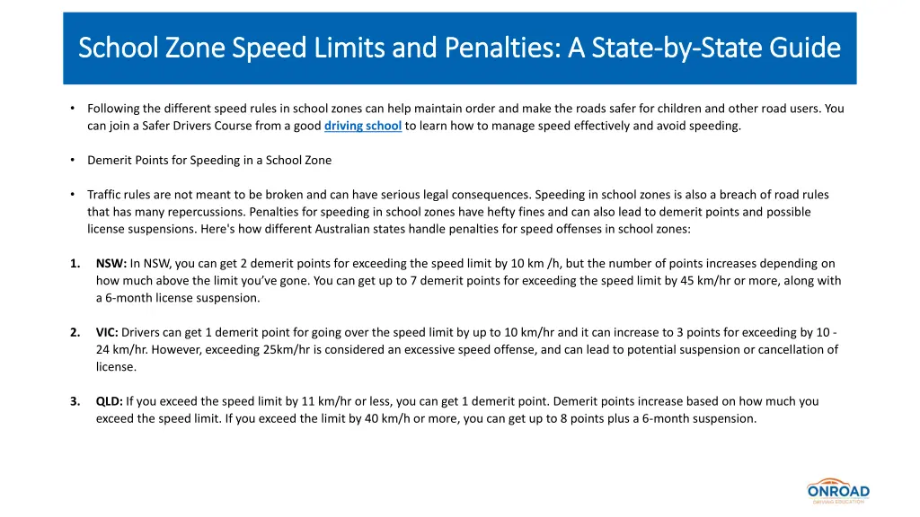 school zone speed limits and penalties a state 2