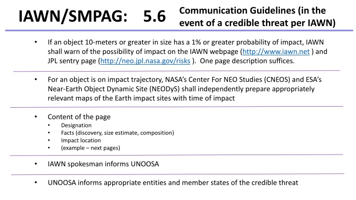 communication guidelines in the event