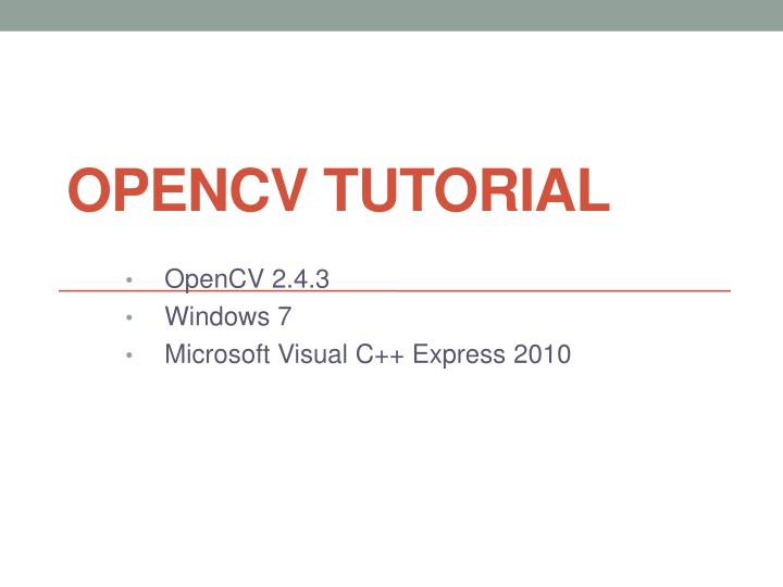 opencv tutorial