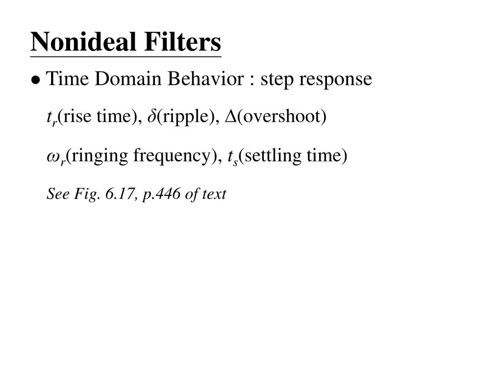 nonideal filters 1