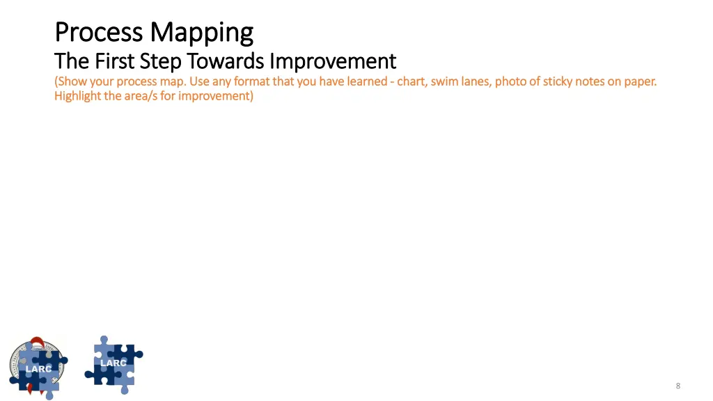 process mapping process mapping the first step