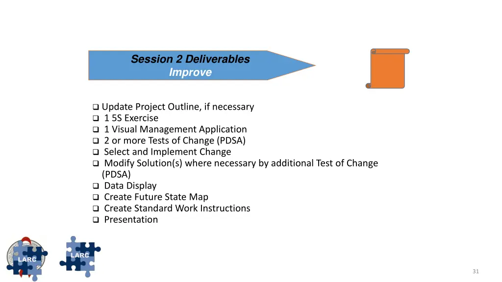 session 2 deliverables improve