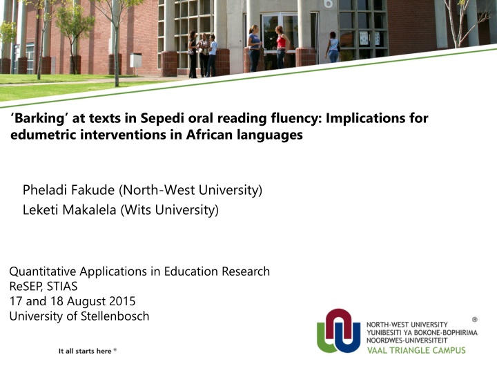 barking at texts in sepedi oral reading fluency