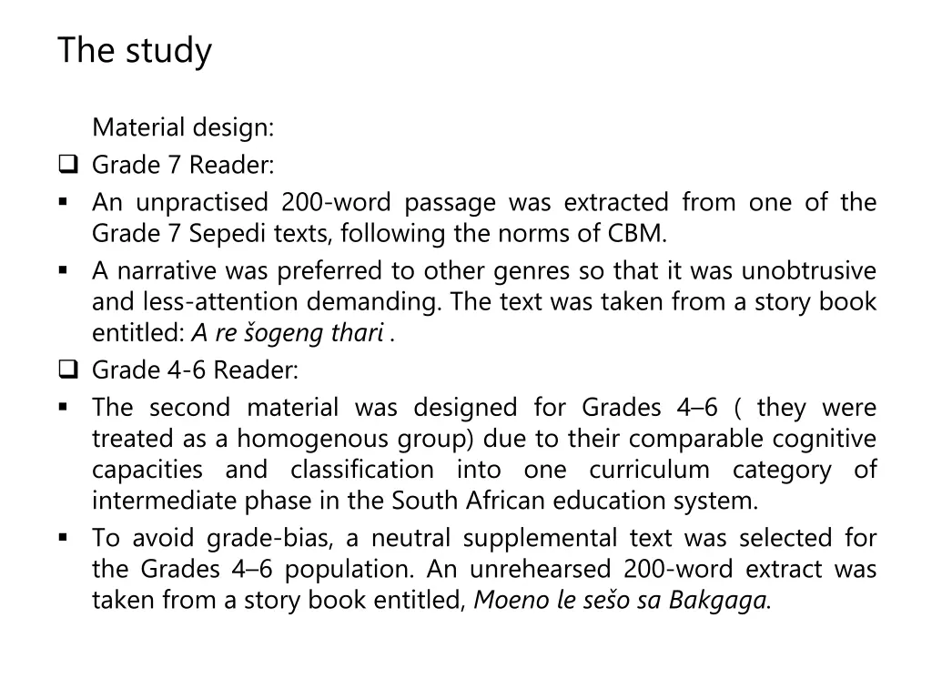 the study 1