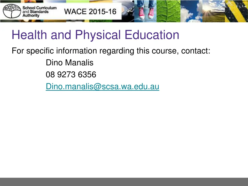 health and physical education for specific
