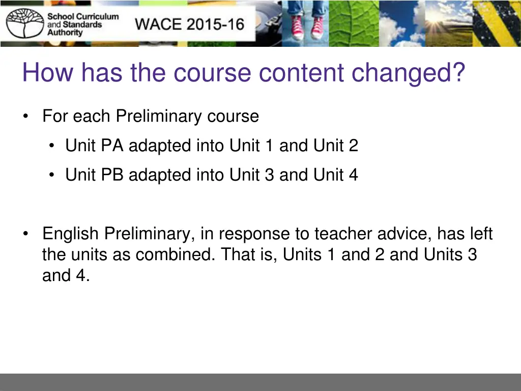 how has the course content changed