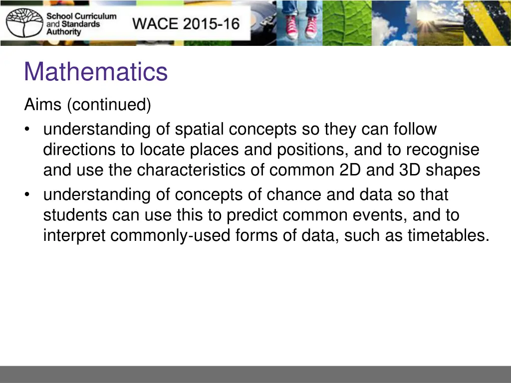 mathematics aims continued understanding