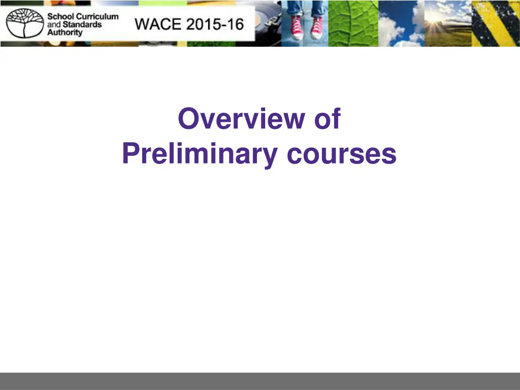 overview of preliminary courses