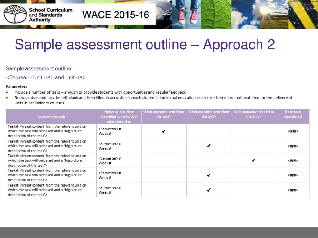 sample assessment outline approach 2
