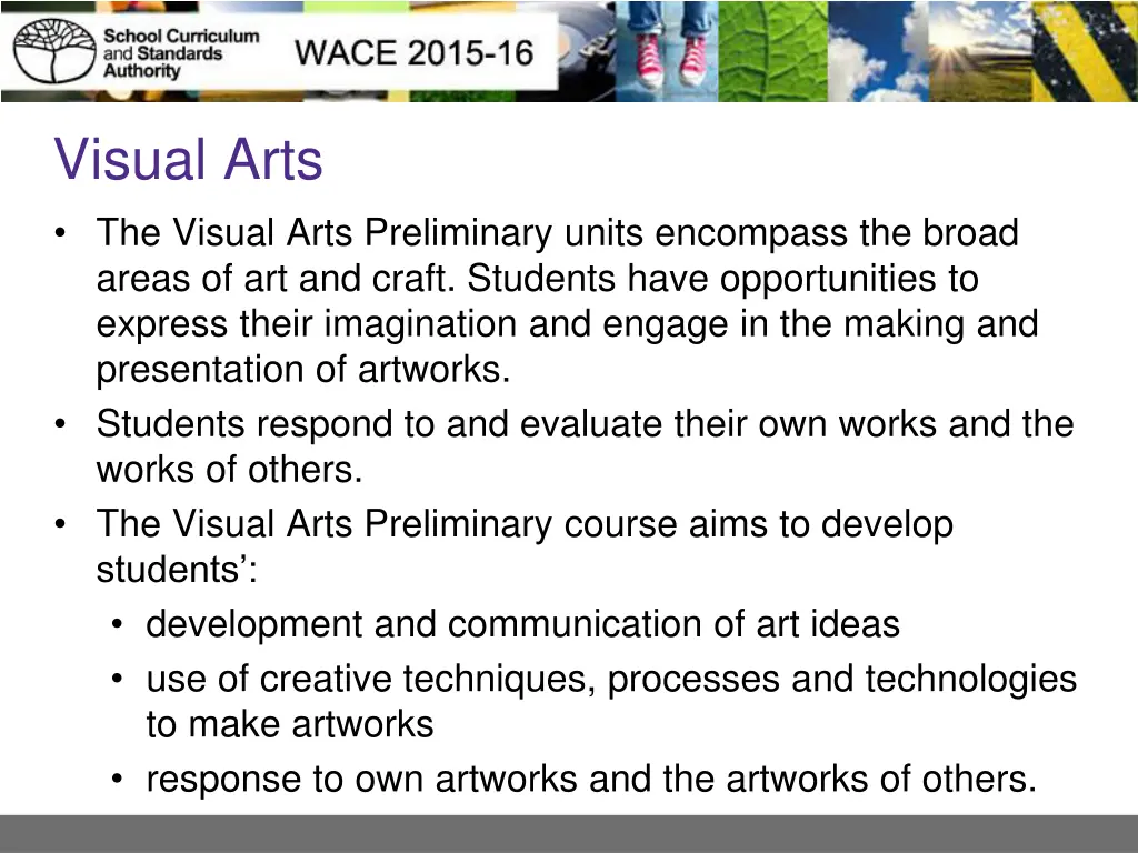 visual arts the visual arts preliminary units