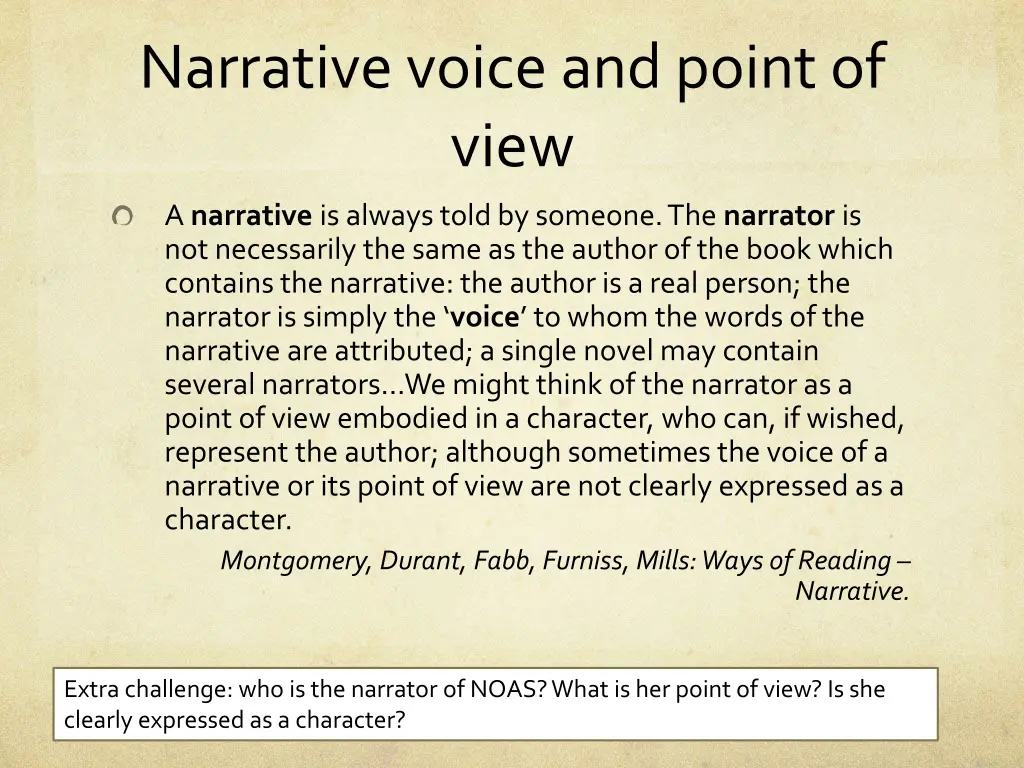 narrative voice and point of view