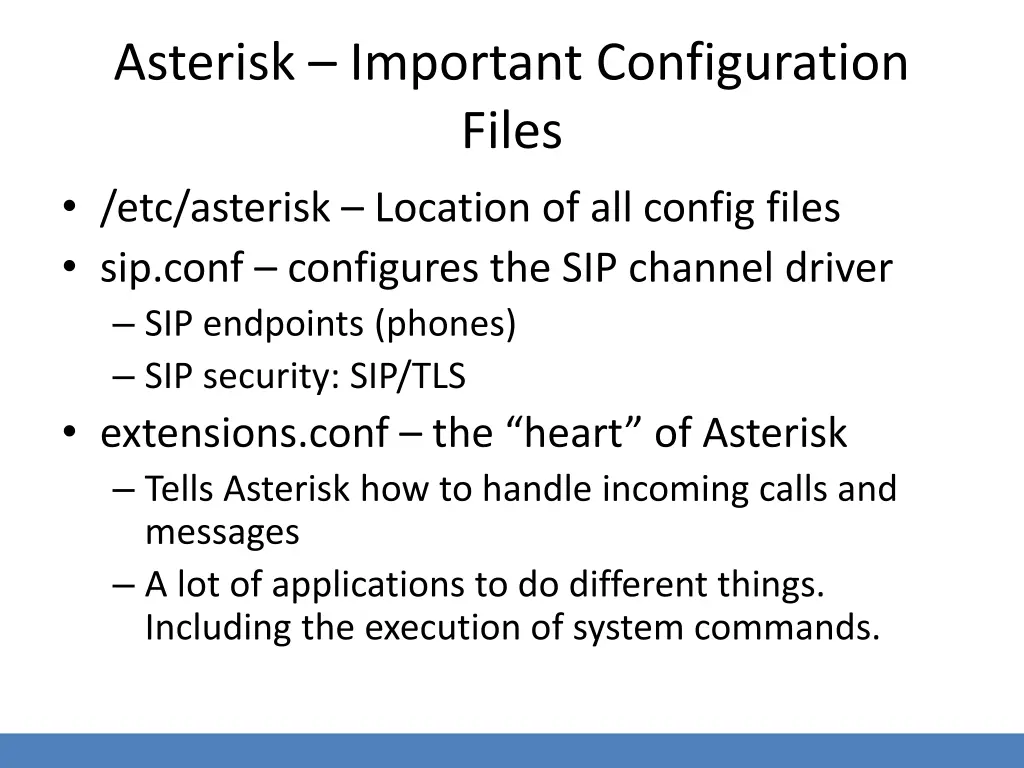 asterisk important configuration files