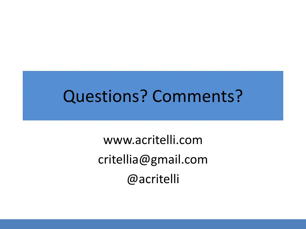 questions comments