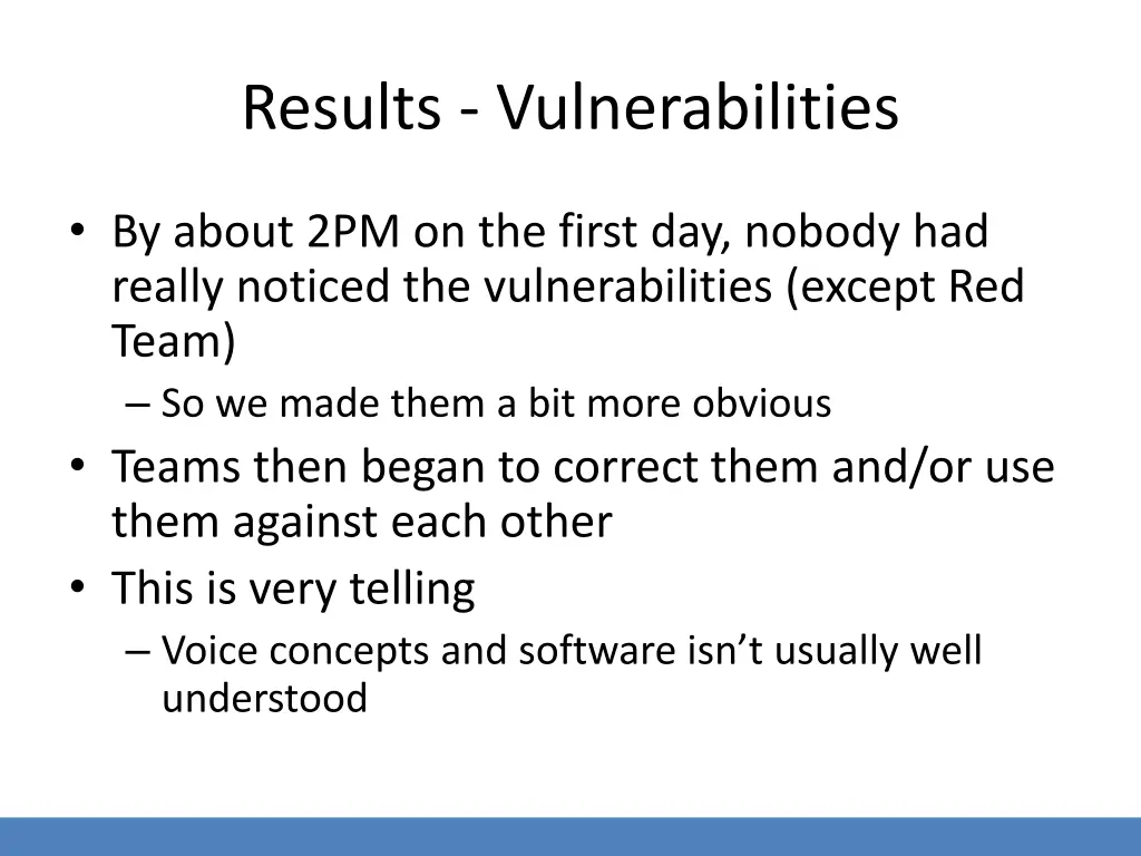 results vulnerabilities