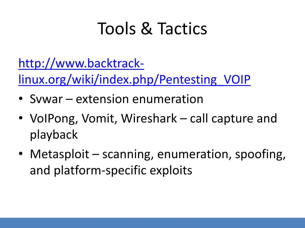 tools tactics