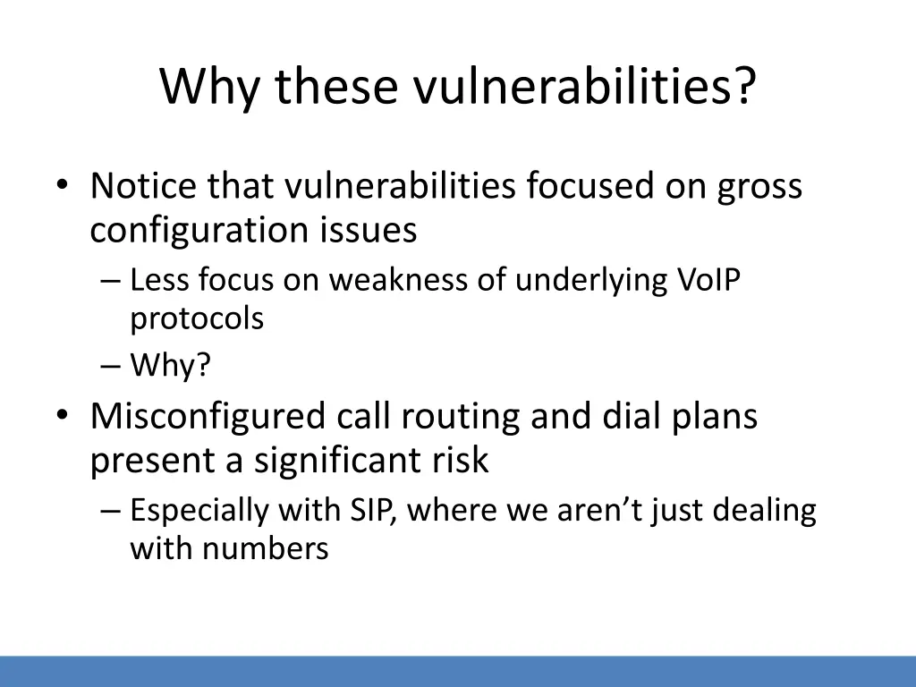 why these vulnerabilities