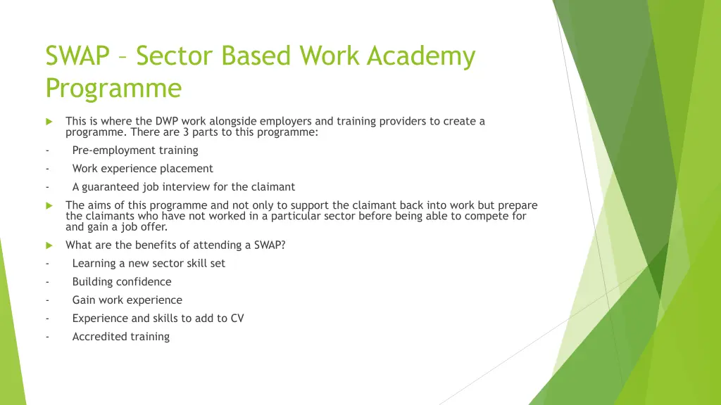 swap sector based work academy programme