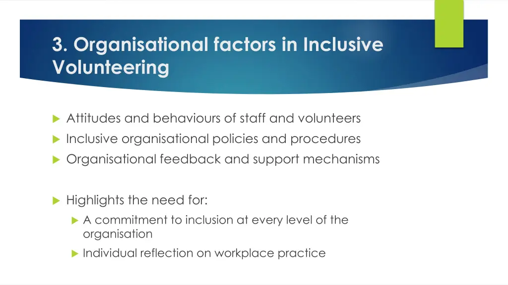 3 organisational factors in inclusive volunteering