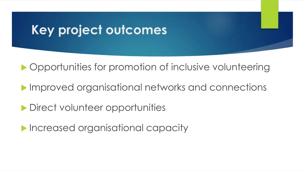 key project outcomes