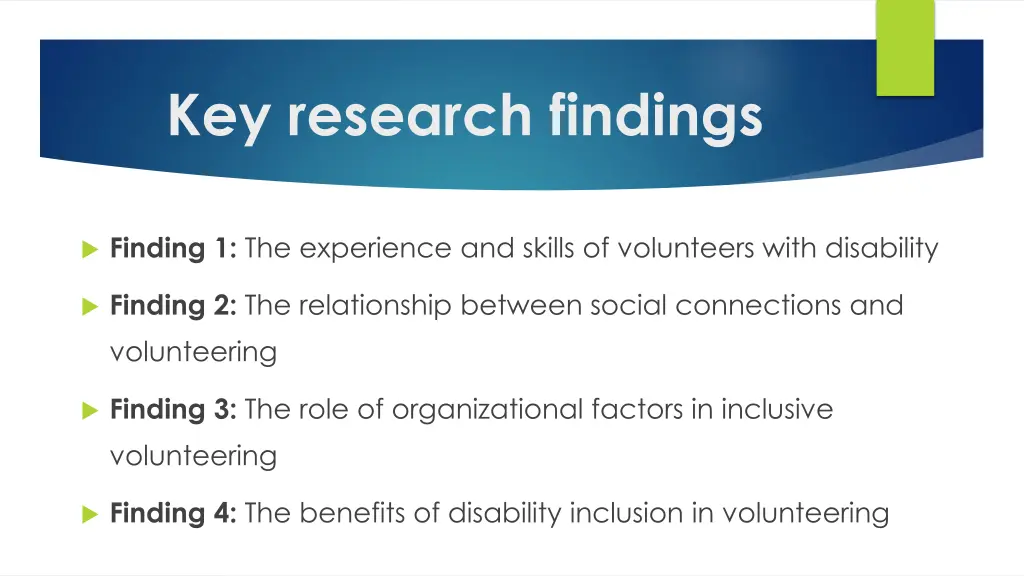 key research findings