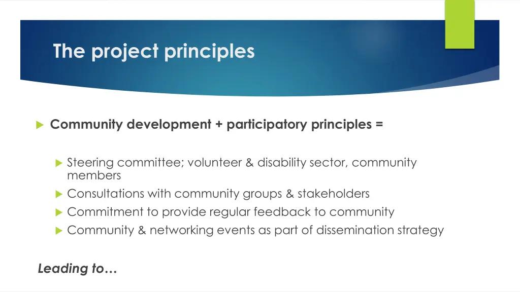 the project principles