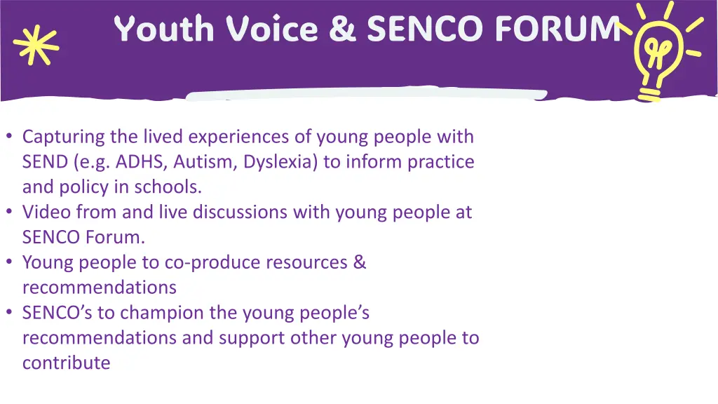 youth voice senco forum
