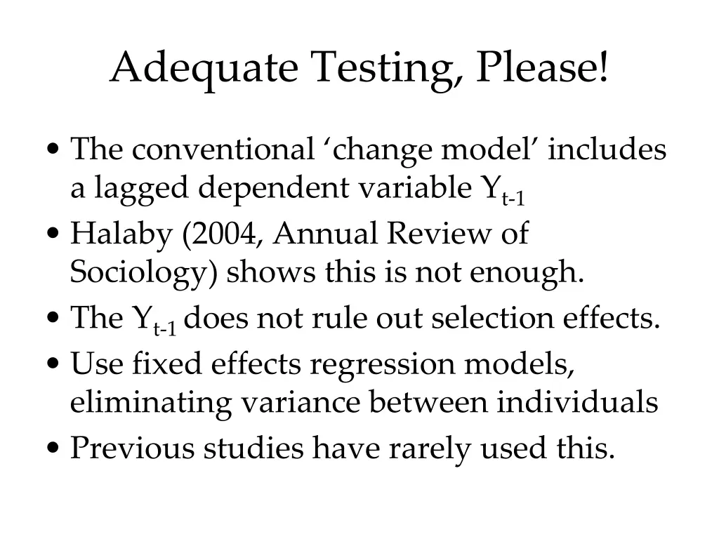 adequate testing please