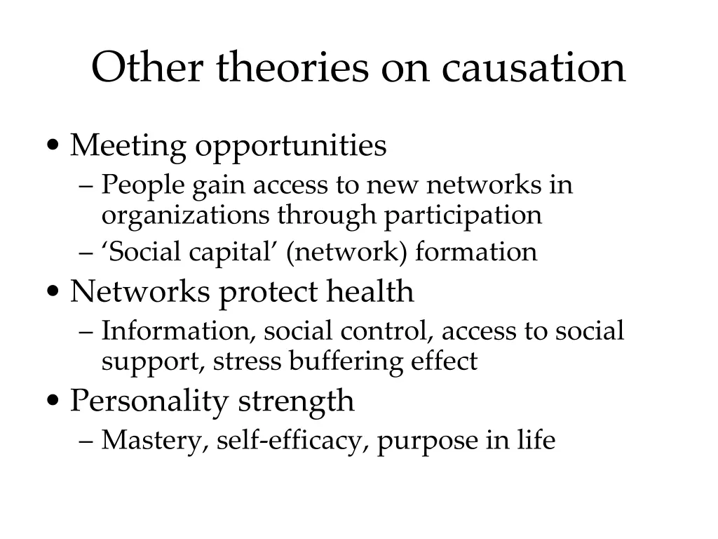 other theories on causation