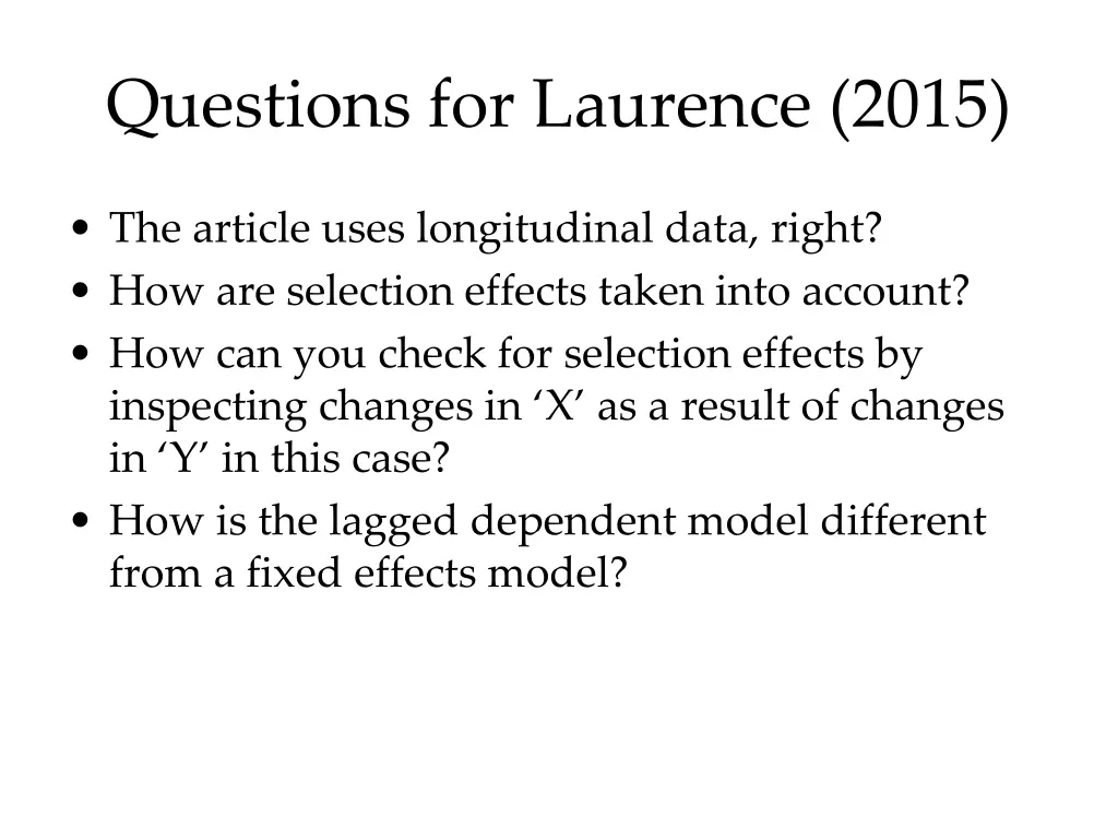 questions for laurence 2015