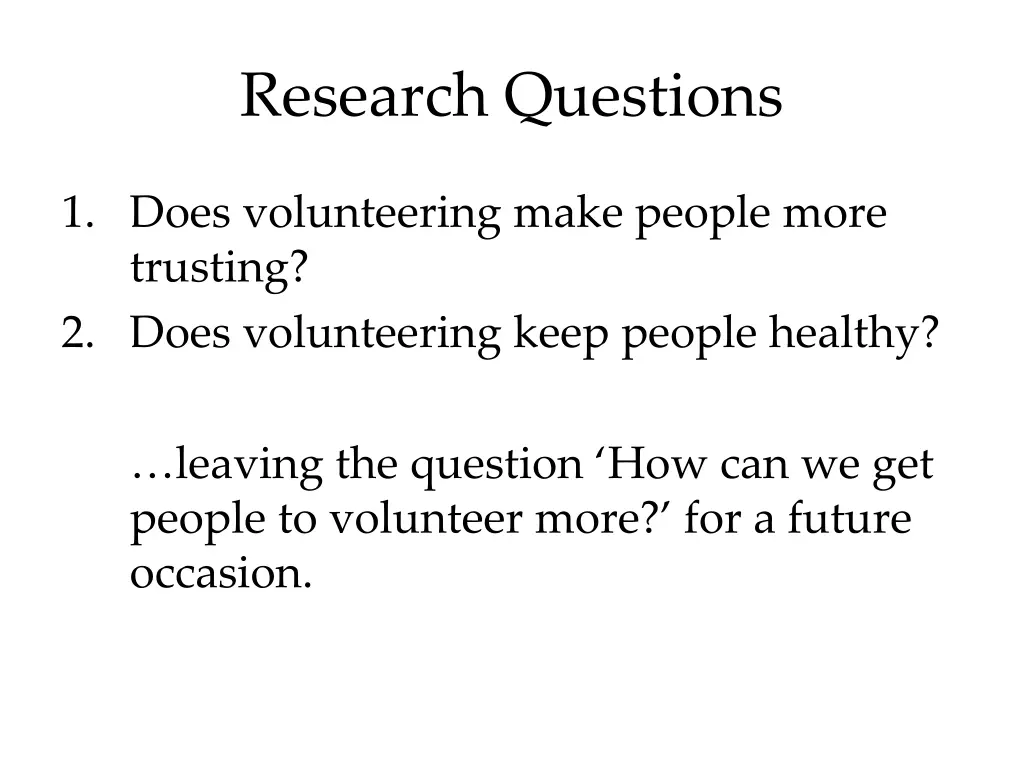 research questions