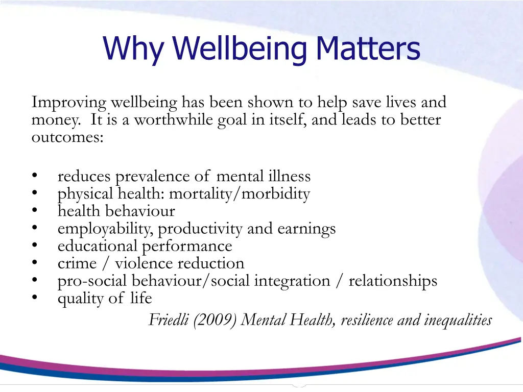 why wellbeing matters
