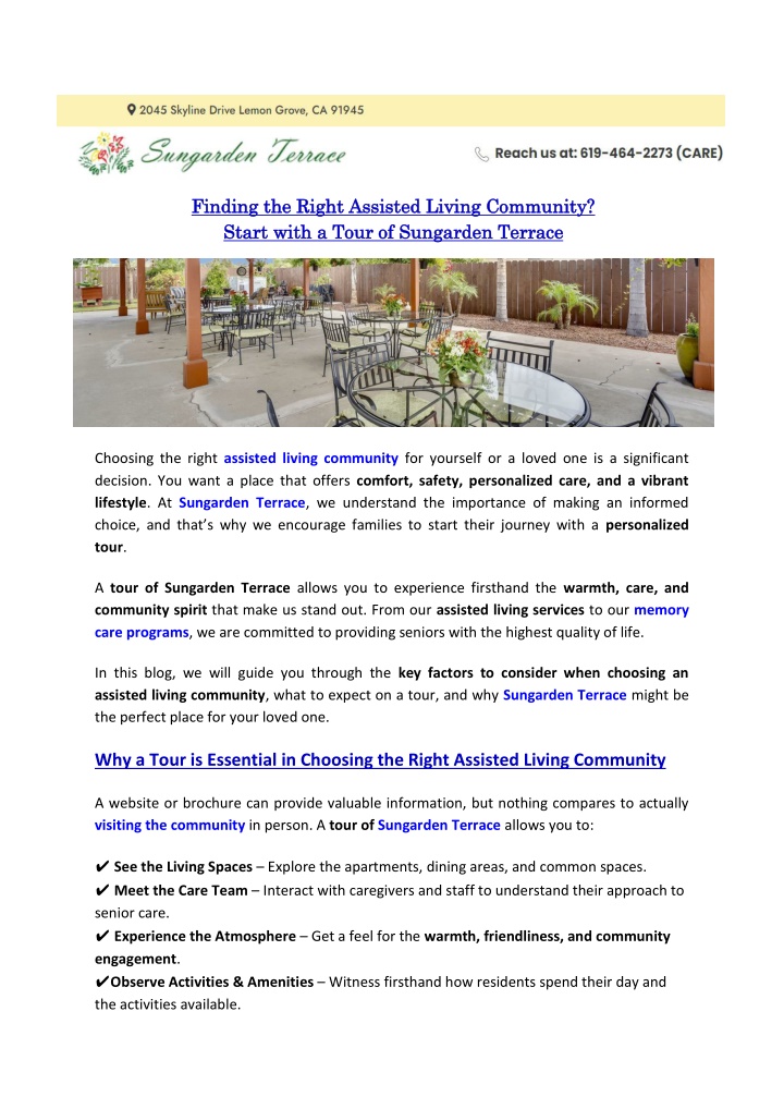 finding the right assisted living community