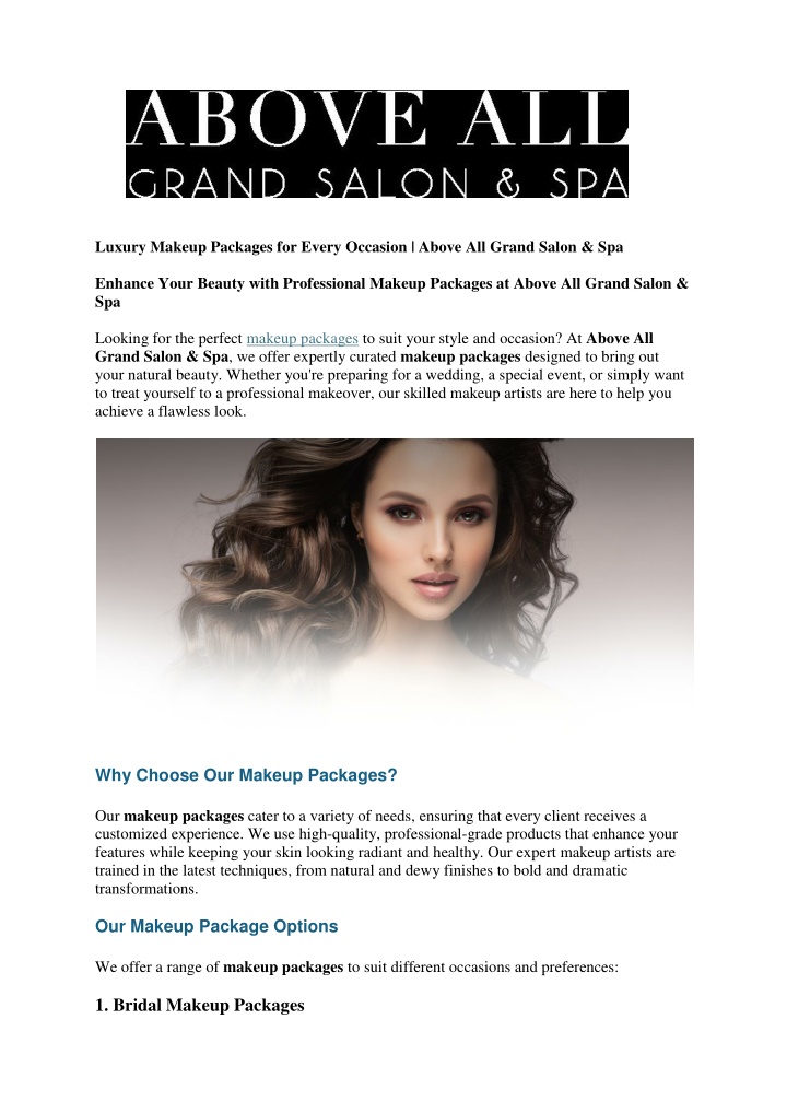 luxury makeup packages for every occasion above